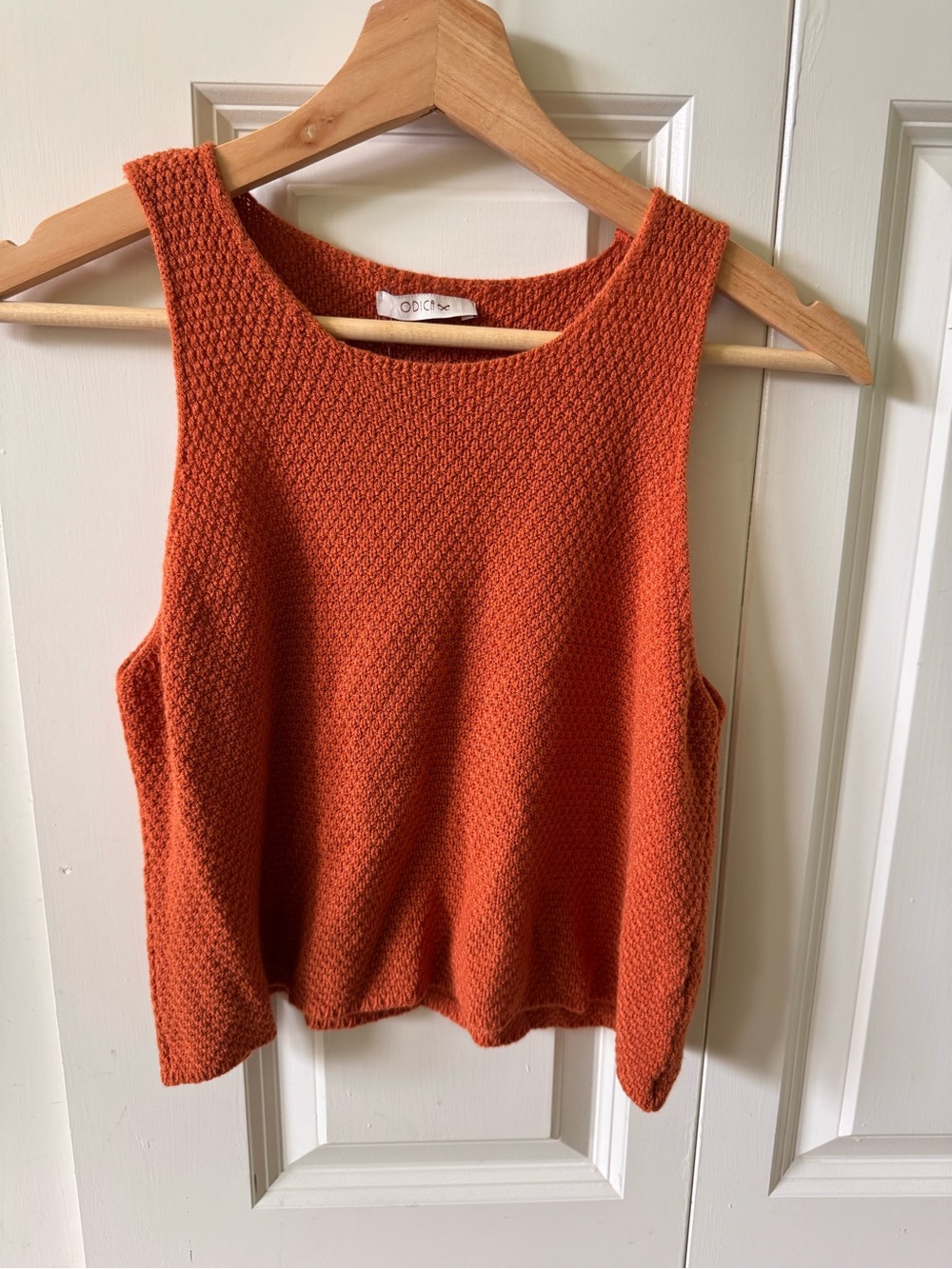 Textured Knit Tank Top - Orange